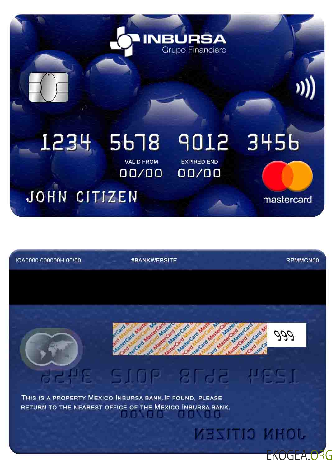 Carte Mastercard de la banque Inbursa au Mexique